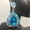 Aqua Chandelier Earrings | Pageant Chunky Earrings | H202-7
