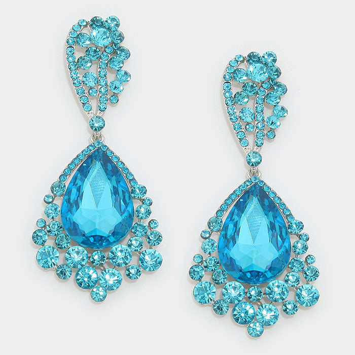 Aqua Teardrop Earrings | 309038