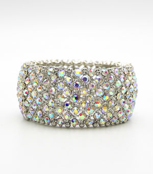 Shimmering AB Crystal Rhinestone Stretch Pageant Bracelet | JB5B054303ABORD