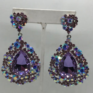 Purple Earrings | Purple Pageant Earrings | H202-7