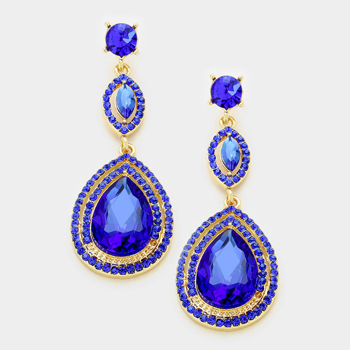 Sapphire Double Teardrop Earrings | 332422