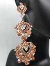 Peach Crystal Dangle Earrings | Lauren | 283488