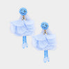 Periwinkle Fun Fashion Flower Dangle Earrings | 372257