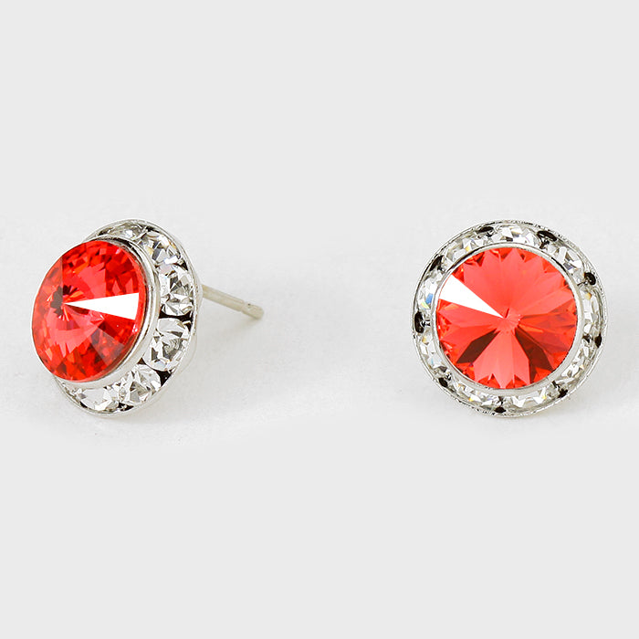 Coral Stud Earrings 0.5" | 123311