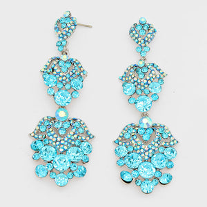 Aqua Crystal Dangle Earrings | Lauren | 238090