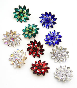 Crystal Ninja Star Clip On Earrings | JC9EEL031CLRRD