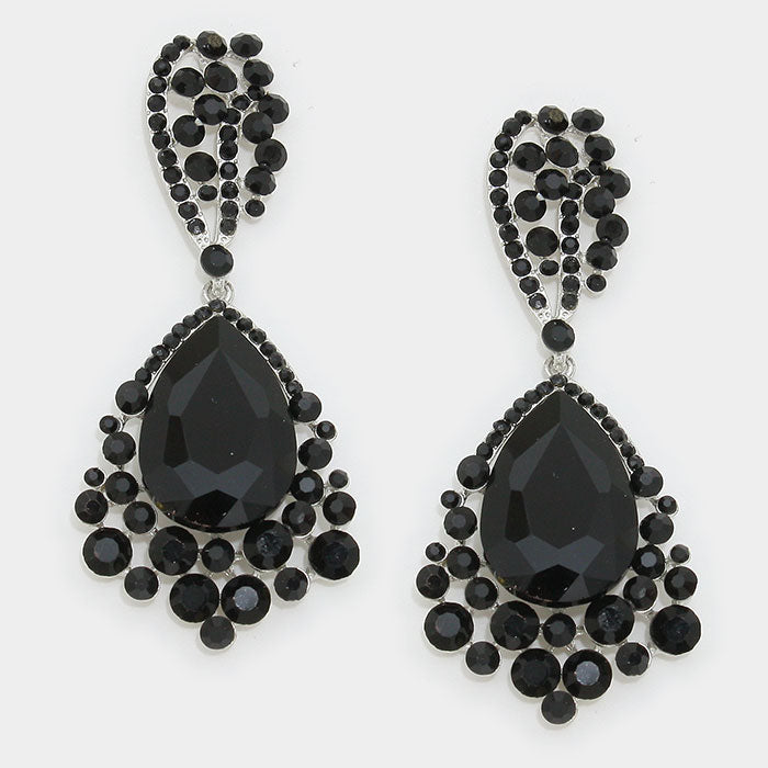 Black Teardrop Earrings | 309039