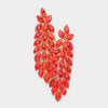 Long Red Crystal Rhinestone Pageant Earrings | 412834