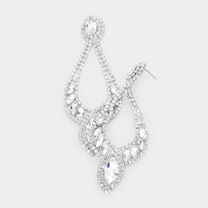 Lightweight Long Crystal Chandelier Pageant Earrings | 428399