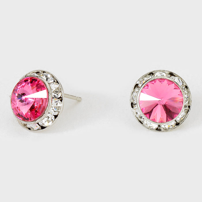 Rose Stud Earrings 0.5" | 123313