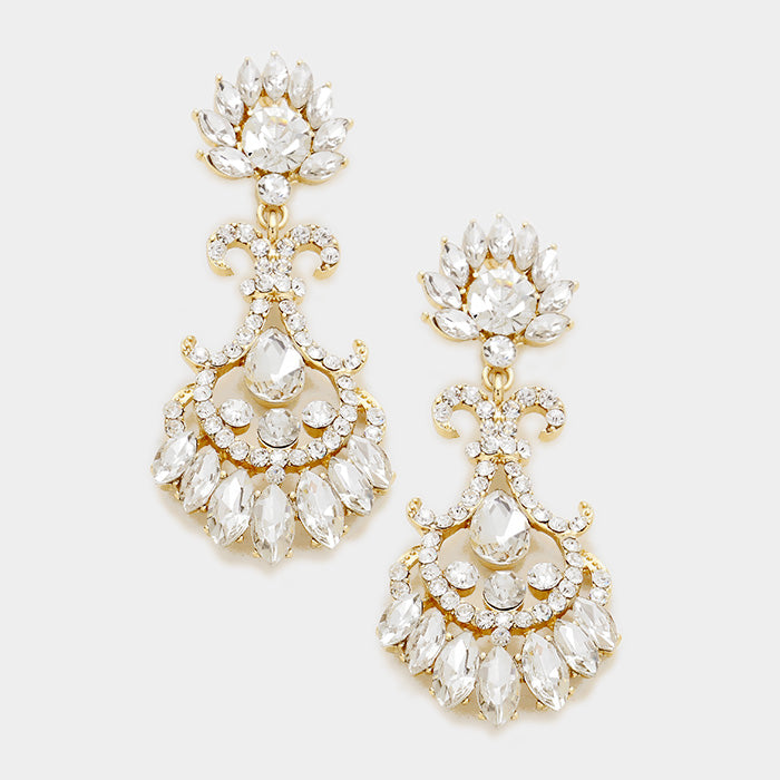 Crystal Chandelier Earrings on Gold | 245617