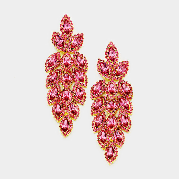 Pink Crystal Marquise Earrings | 375721