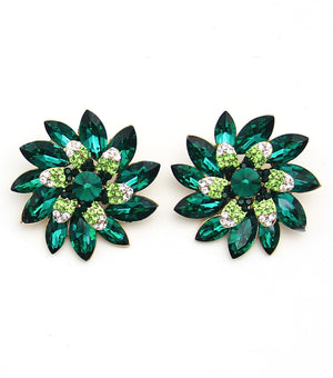 Green Crystal Ninja Star Clip On Earrings |JC9EEL031GRNGD