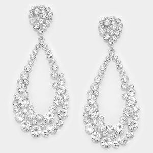Big Crystal Pageant Hoop Earrings | 3.75"