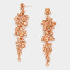 Peach Crystal Long Dangle Earrings | 294872