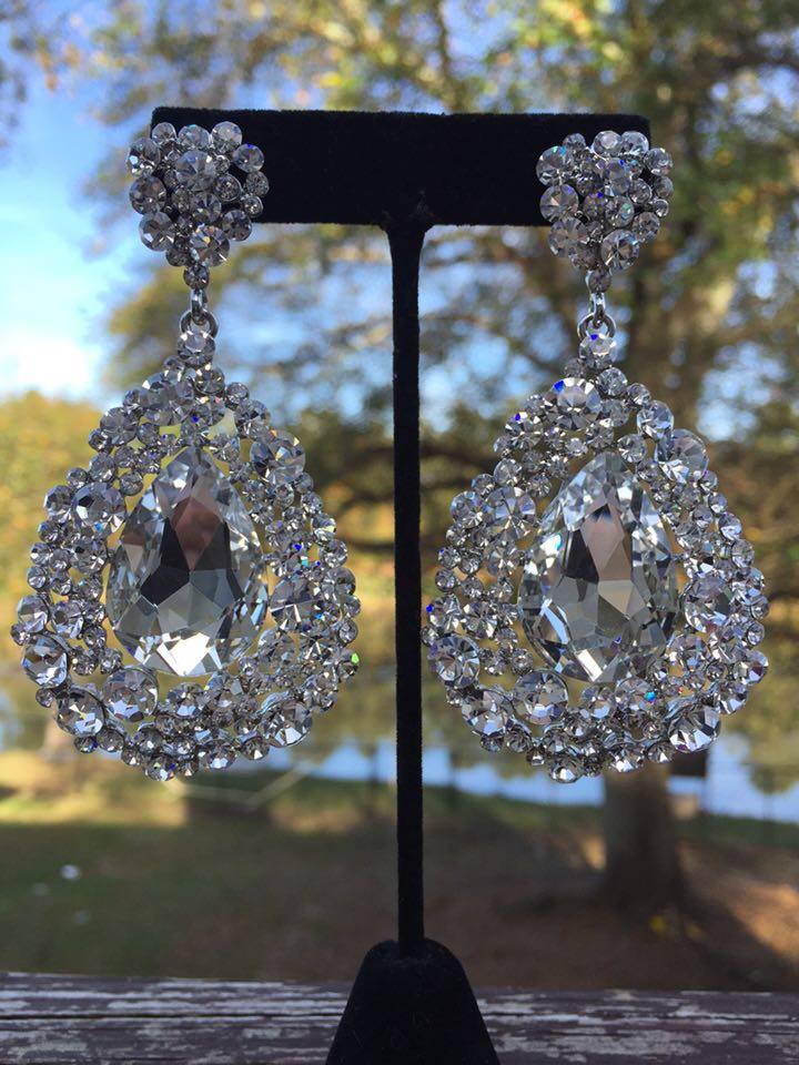 Top-Selling Wholesale Bridal Clip Earrings with CZ Pear Drops - Mariell  Bridal Jewelry & Wedding Accessories