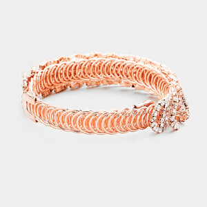Rose Gold Rhinestone Adjustable Bracelet | 391430
