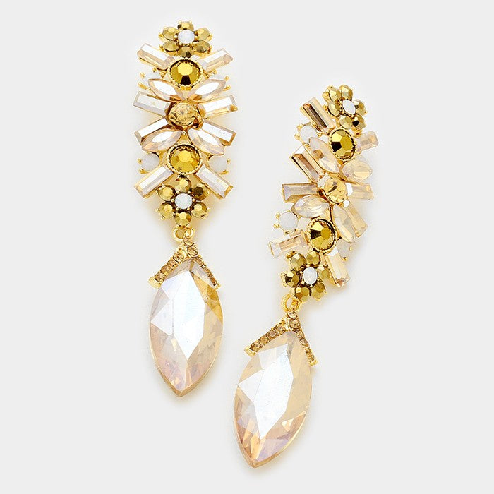 Gold Marquise Crystal Earrings | 324069