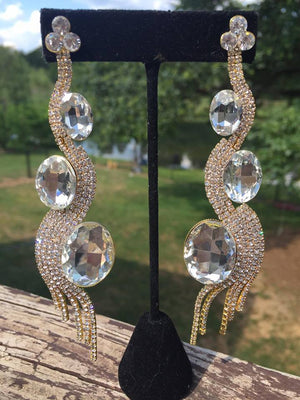 Long Grey Pageant Earrings | JE3E6733GRYHM