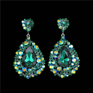 Big Emerald Earrings | Pageant Chunky Earrings | H202-7