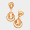 Peach Crystal Surround Clip On Earrings | 341520