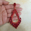 Oversized Cut Out Red Crystal Teardrop Earrings | 368847