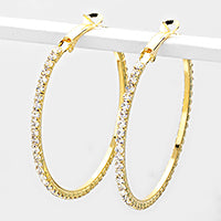 Crystal Rhinestone Hoops on Gold | 1.75" | 206043