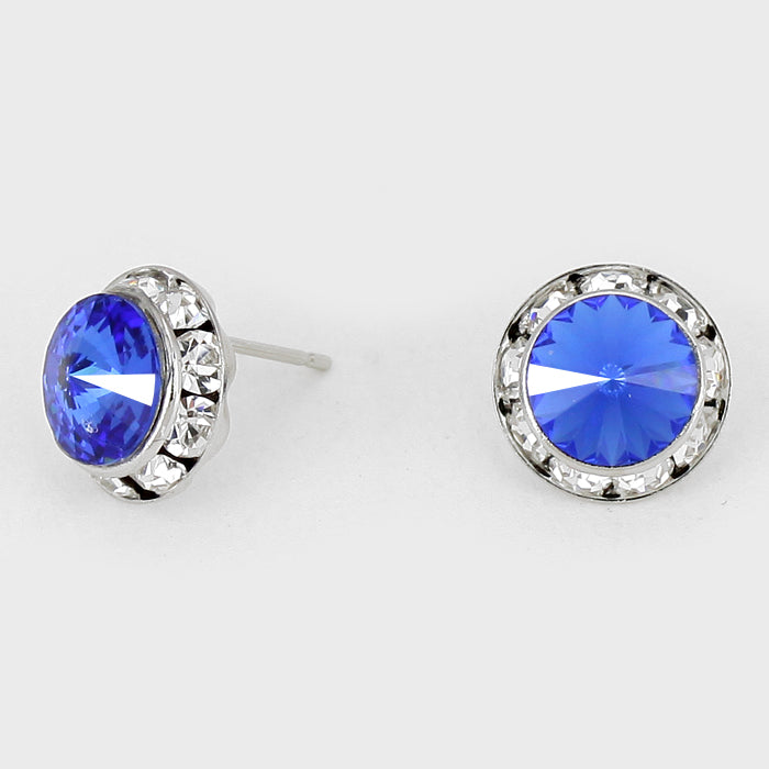 Sapphire Stud Earrings 0.5" | 123314