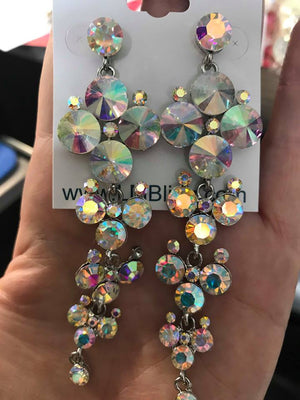 AB Crystal Pageant Chandelier Earrings | HJSR-004 S-AB