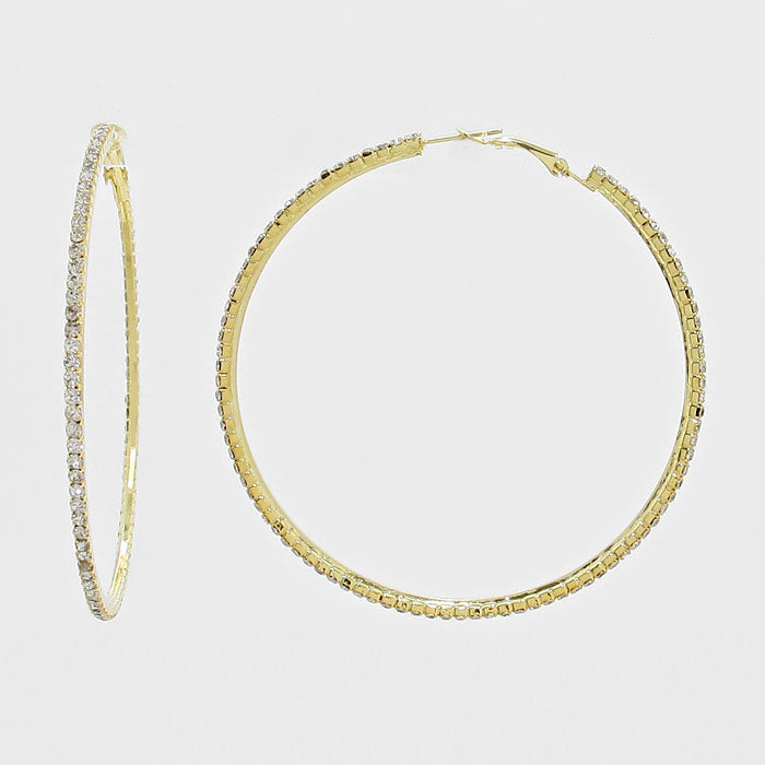 Crystal Hoops on Gold | 3" | 269226