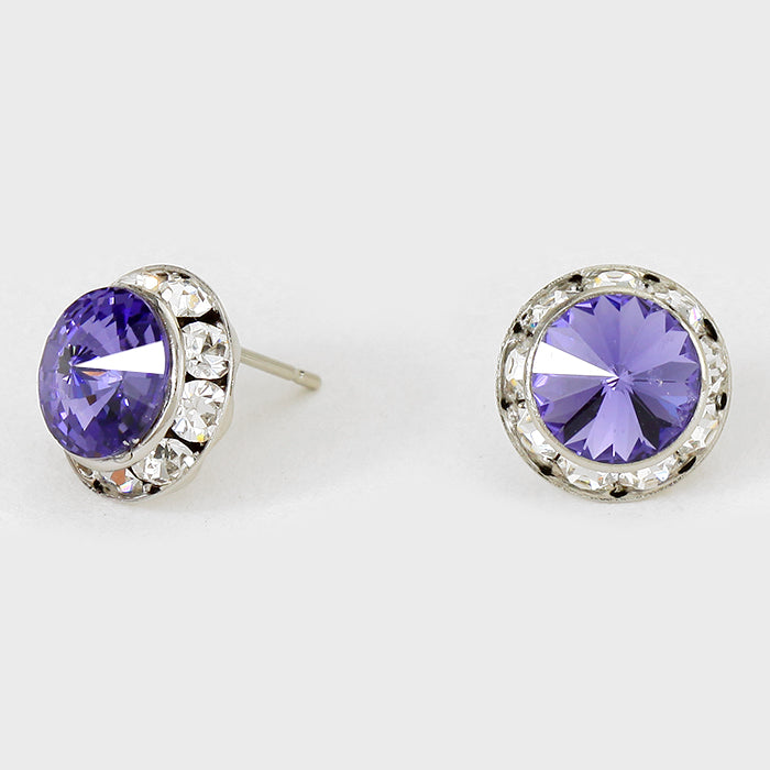 Tanzanite Stud Earrings 0.5" | Purple Stud Earrings | 123318