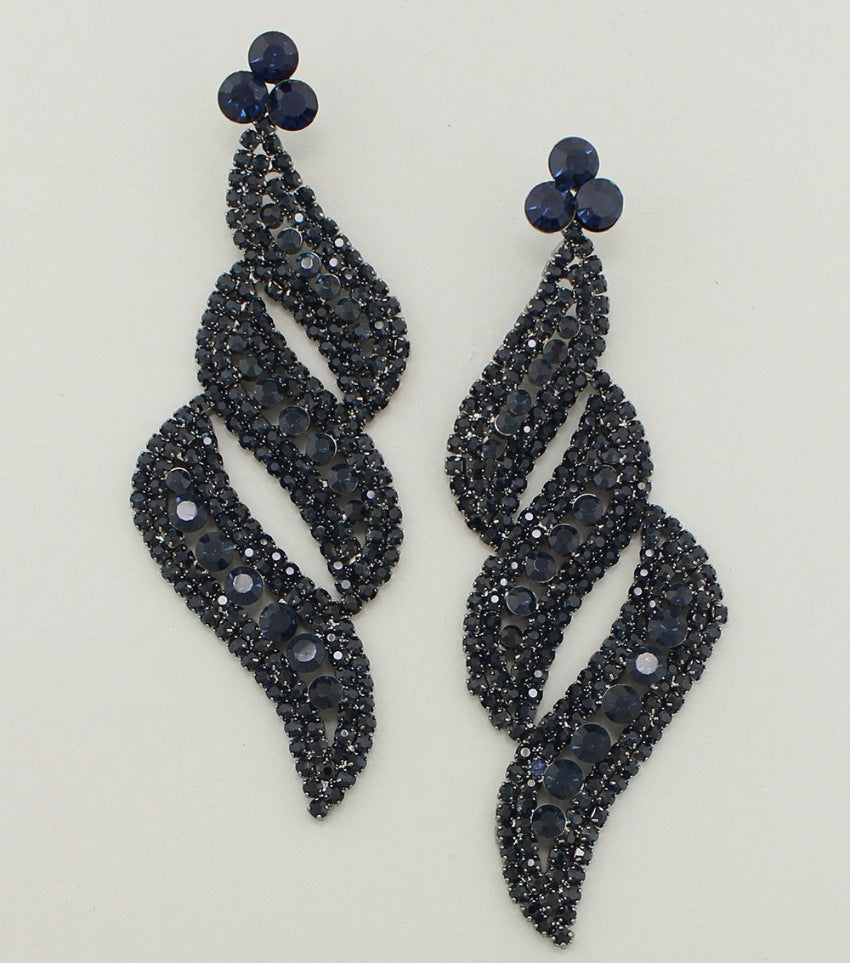 Long Navy Statement Earrings | navy bolts | 364542