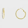 Little Girls Rhinestone Crystal Hoop Earrings on Gold | 1 1/4" | 269210