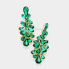 Emerald Crystal Teardrop Cluster Pageant Homecoming Earrings | 397105