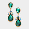 Little Girls Victorian Emerald Crystal Pageant Earrings | 235246