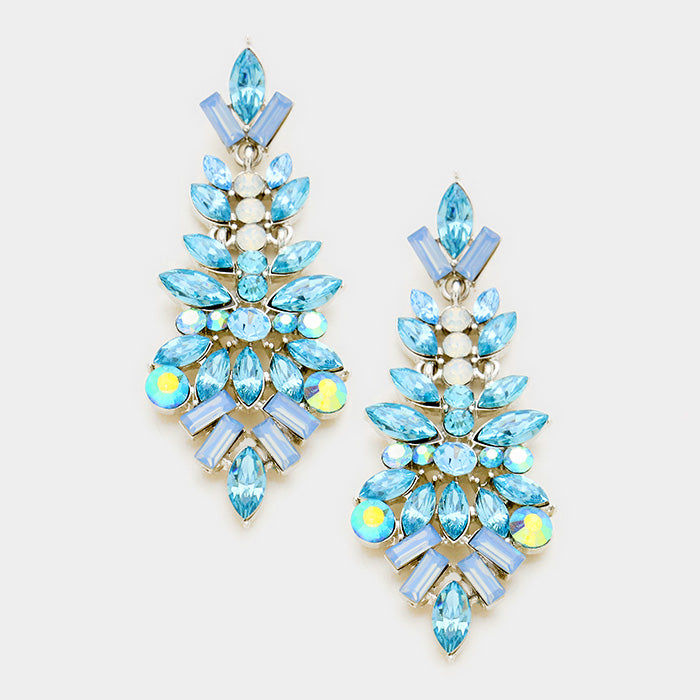 Aqua Crystal Pageant Earrings | 343367