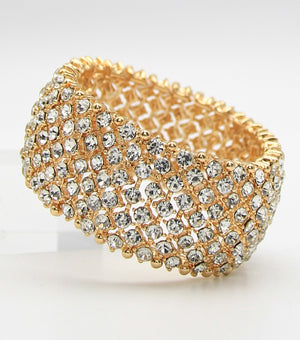 Shimmering Crystal Rhinestone Stretch Pageant Bracelet | JB5B054303CLRGD