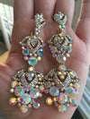 AB Chandelier Earrings on Gold | Lauren | 201459