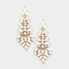 AB Crystal Pageant Drop Earrings on Gold | 237232