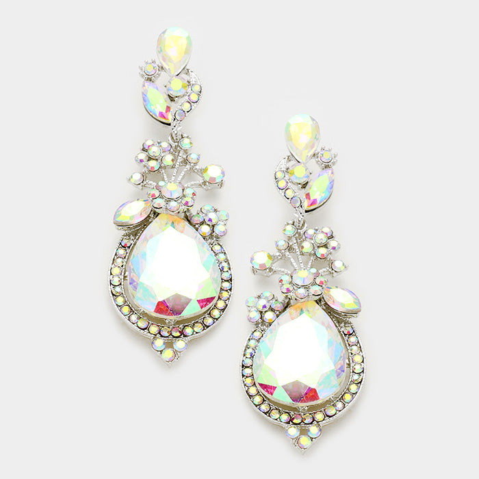 AB Crystal Teardrop Vine Earrings | 339784