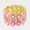 Double Teardrop Pink Crystal Stretch Bracelet | 336931