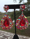Large Red Earrings | Chunky Pageant Earrings | H202-7