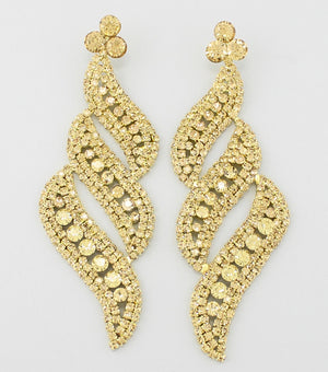 Long Gold Statement Earrings | gold bolts | 368440