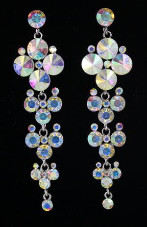 AB Crystal Pageant Chandelier Earrings | HJSR-004 S-AB