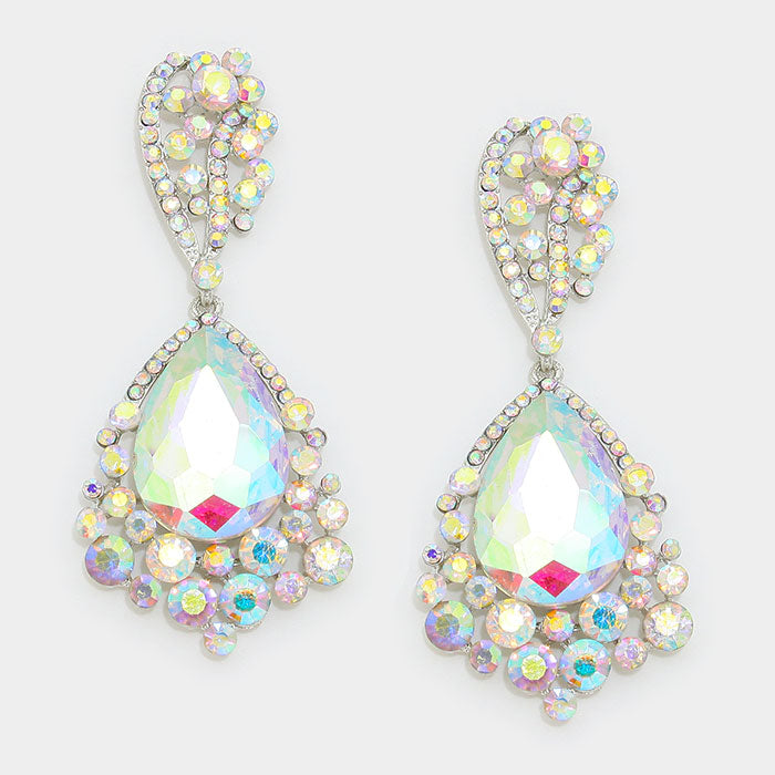 AB Teardrop Earringson Silver | 309043