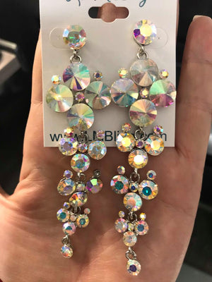 AB Crystal Pageant Chandelier Earrings | HJSR-004 S-AB