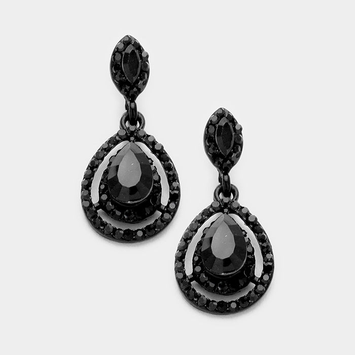 Little Girls Black Pageant Earrings | 346095