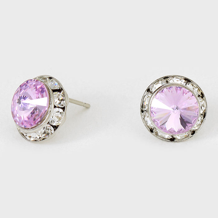 Violet Stud Earrings 0.5" | 123320