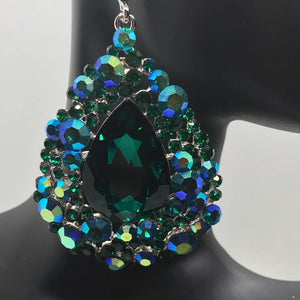 Big Emerald Earrings | Pageant Chunky Earrings | H202-7