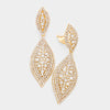 Clear Crystal Marquise Clip on Earrings on Gold